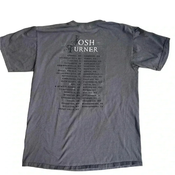 **Final Sale** Gildan Josh Turner Concert Tour T-Shirt Short Sleeve Gray Size M - Picture 6 of 6